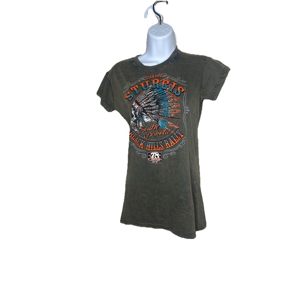 Sturgis Motorcycle Rally 2018 S Dakota Harley Sz S Tee Graphic Skull Headdress